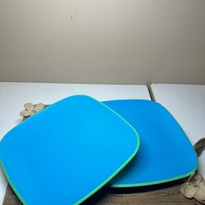 Blue Square Plates with Green Trim sku158